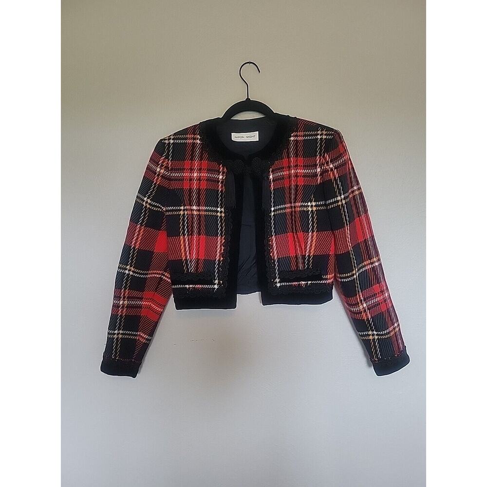 Vintage Nipon Night Plaid Blazer Sz 4